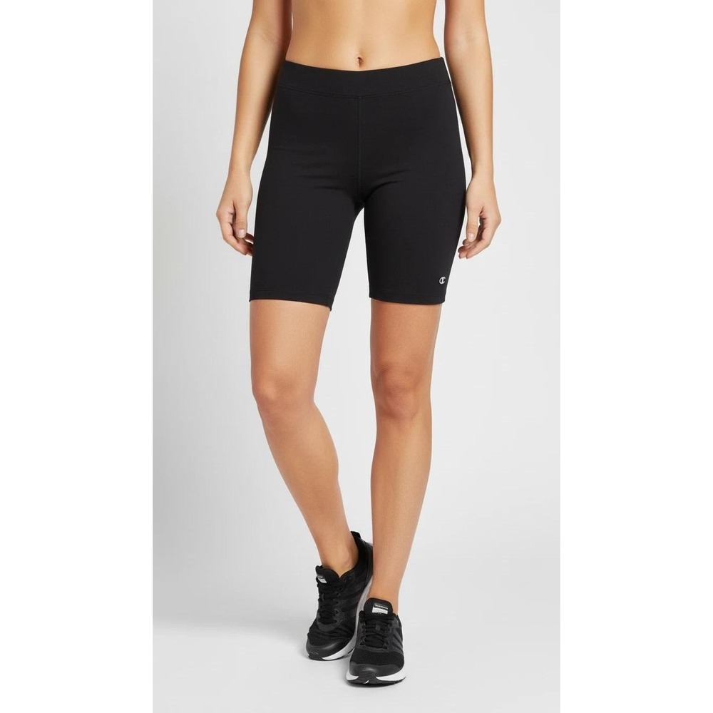 Champion Double Dry Black Athletic Bike Shorts Womens Large Performance Training